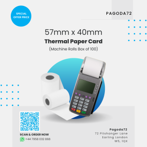 Thermal Paper Card Machine Rolls (Box of 100)